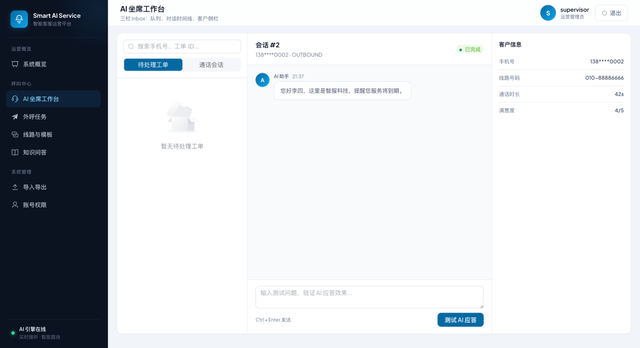 开源AI客服中台,能打电话能接来电,企业落地直接用