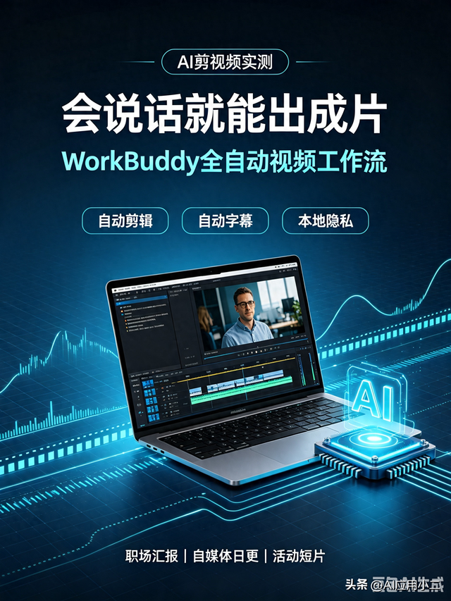 彻底解放双手!WorkBuddy剪视频,会说话就能出成片(附提示词)